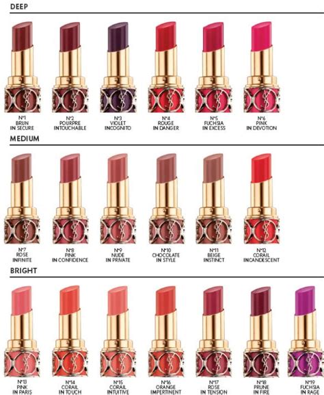 ysl lisptick|YSL lipstick color chart.